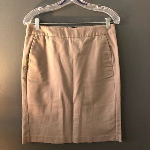 Gap Khaki Pencil Skirt Tan Stretch Size 6